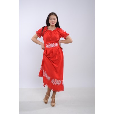 Embroidered dress "Beautiful Flame"